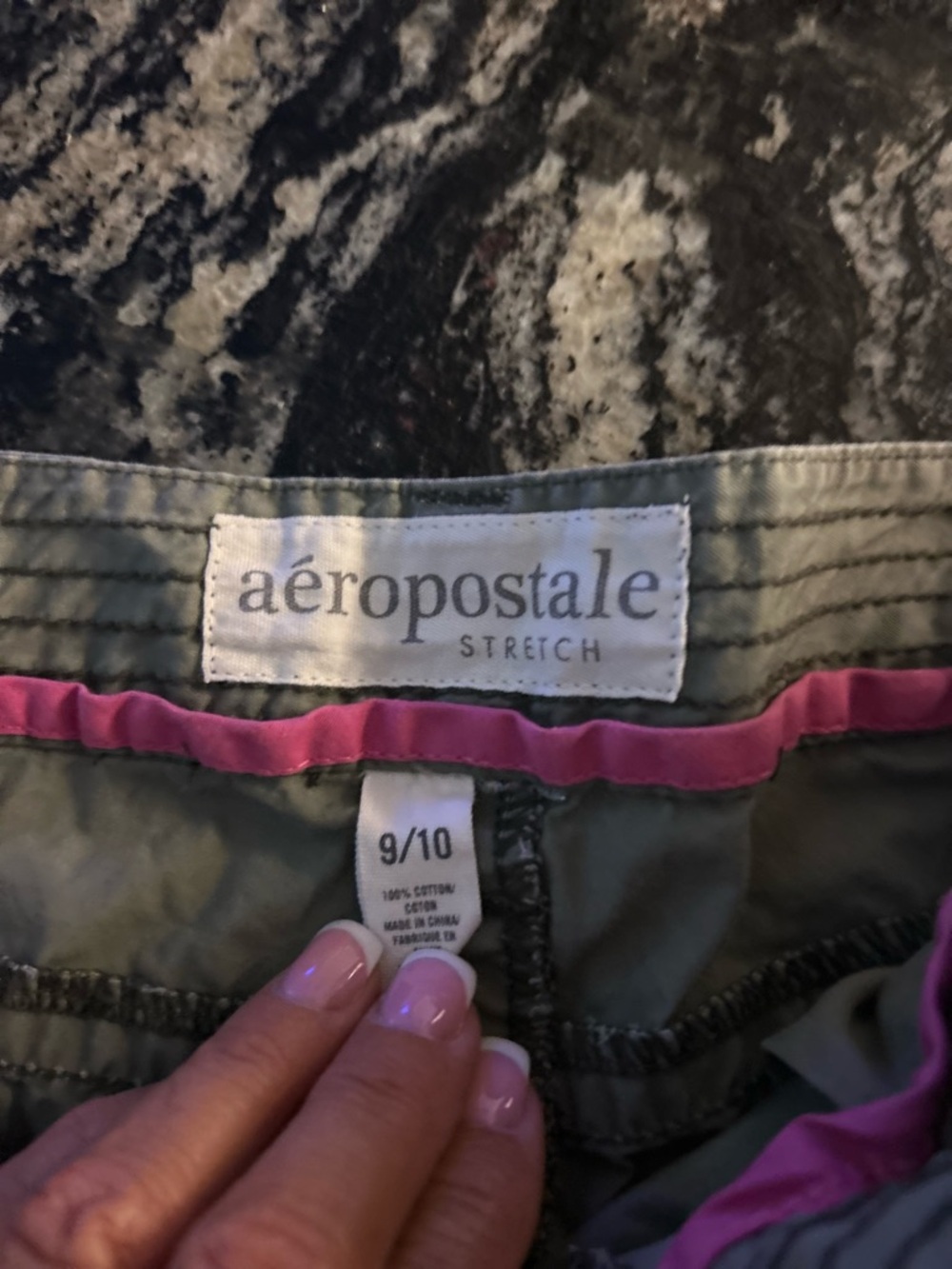 Aeropostale Olive Green cargo pants  with Pink Trim